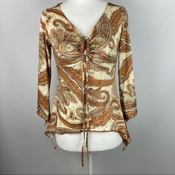 Dynamite Womens Blouse M Paisley Ladies Top - Picture 1 of 4